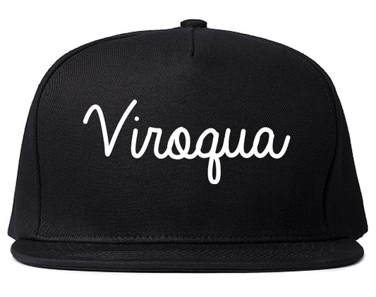 Viroqua Wisconsin WI Script Mens Snapback Hat Black