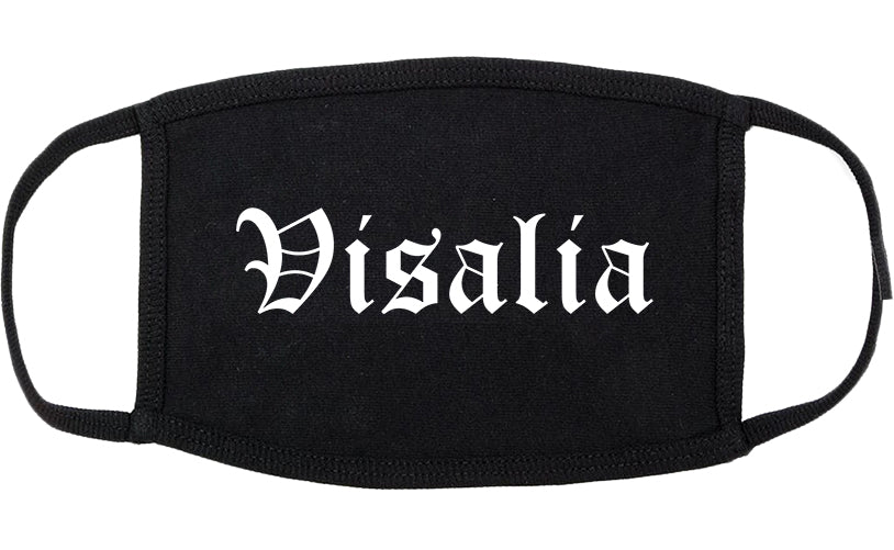 Visalia California CA Old English Cotton Face Mask Black