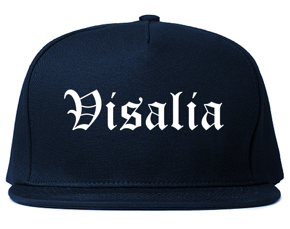 Visalia California CA Old English Mens Snapback Hat Navy Blue
