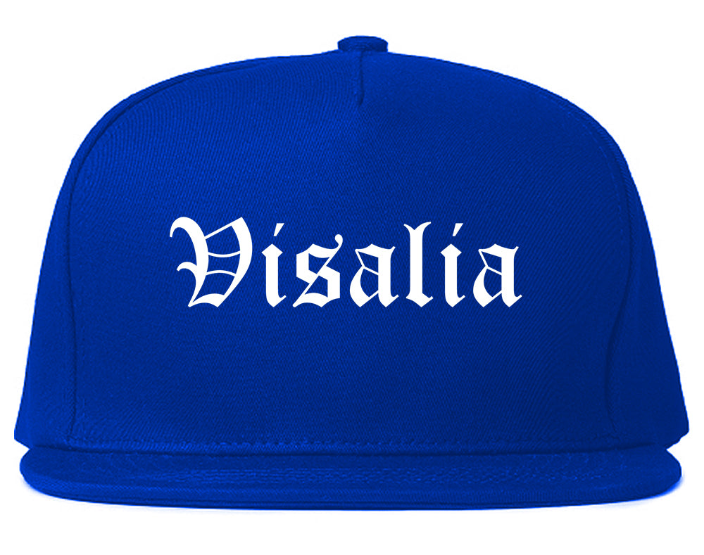 Visalia California CA Old English Mens Snapback Hat Royal Blue