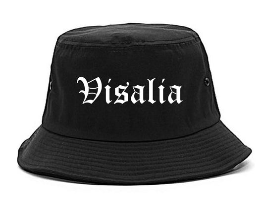 Visalia California CA Old English Mens Bucket Hat Black