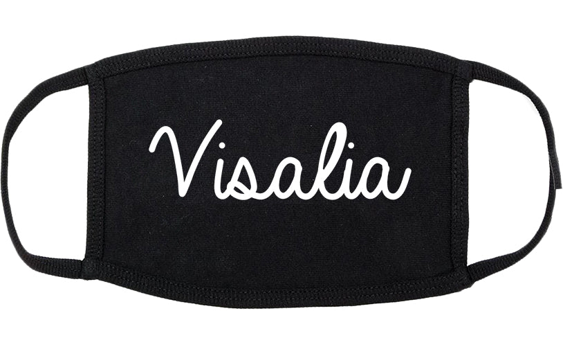 Visalia California CA Script Cotton Face Mask Black