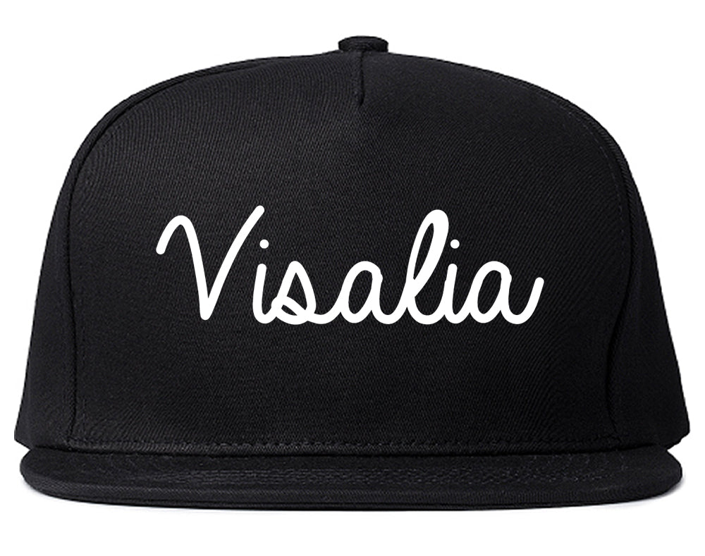 Visalia California CA Script Mens Snapback Hat Black