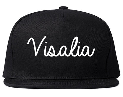 Visalia California CA Script Mens Snapback Hat Black