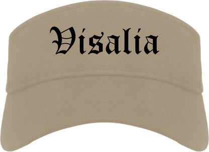 Visalia California CA Old English Mens Visor Cap Hat Khaki