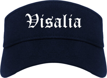 Visalia California CA Old English Mens Visor Cap Hat Navy Blue
