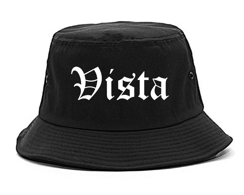 Vista California CA Old English Mens Bucket Hat Black