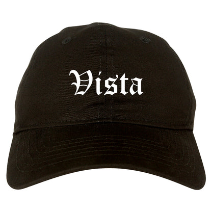 Vista California CA Old English Mens Dad Hat Baseball Cap Black