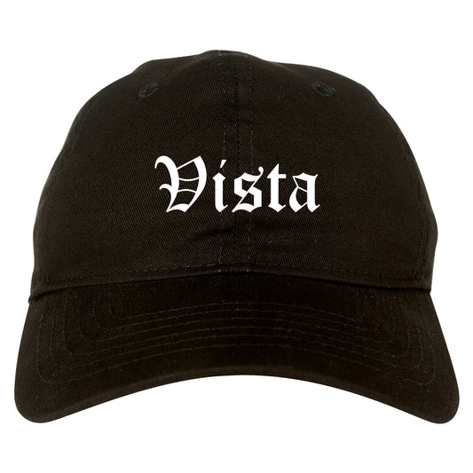 Vista California CA Old English Mens Dad Hat Baseball Cap Black
