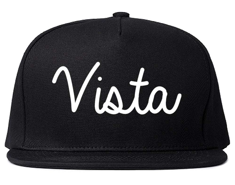 Vista California CA Script Mens Snapback Hat Black