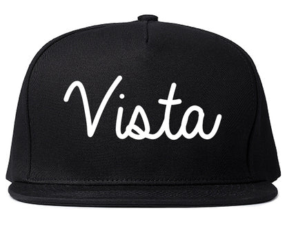Vista California CA Script Mens Snapback Hat Black