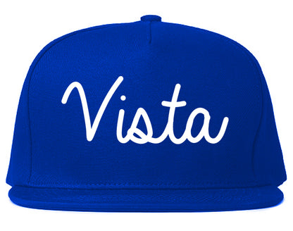 Vista California CA Script Mens Snapback Hat Royal Blue
