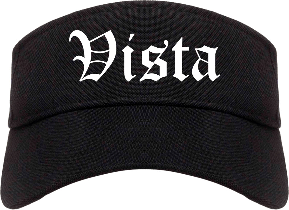 Vista California CA Old English Mens Visor Cap Hat Black