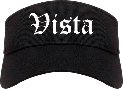 Vista California CA Old English Mens Visor Cap Hat Black