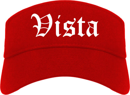 Vista California CA Old English Mens Visor Cap Hat Red