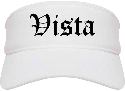 Vista California CA Old English Mens Visor Cap Hat White