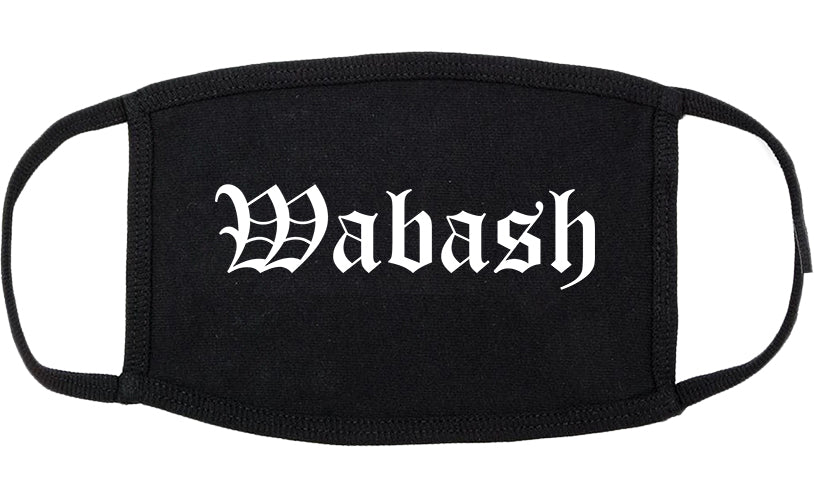 Wabash Indiana IN Old English Cotton Face Mask Black