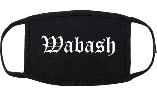 Wabash Indiana IN Old English Cotton Face Mask Black