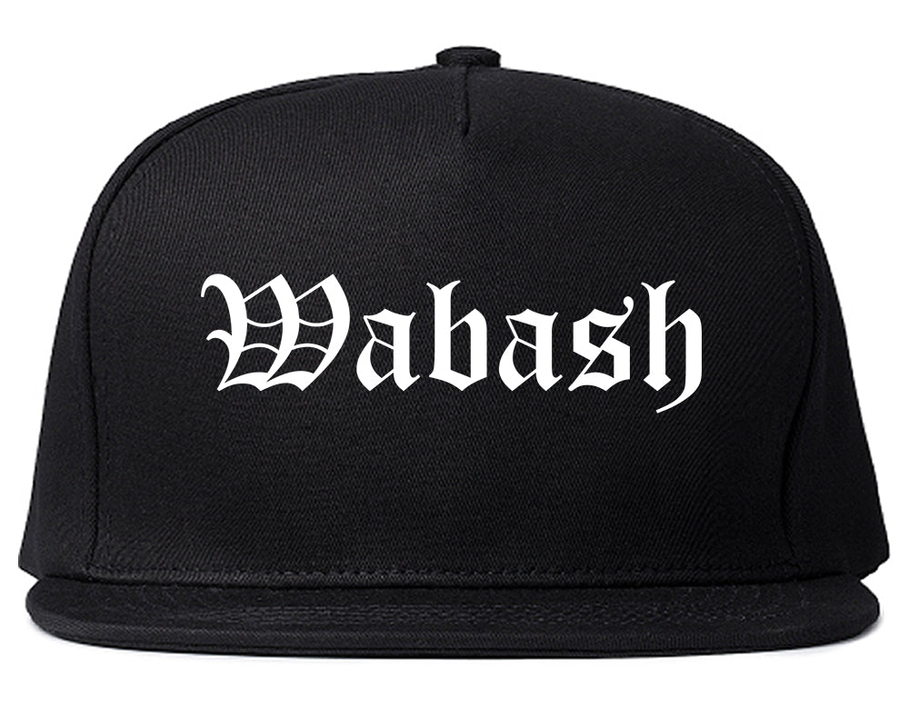 Wabash Indiana IN Old English Mens Snapback Hat Black