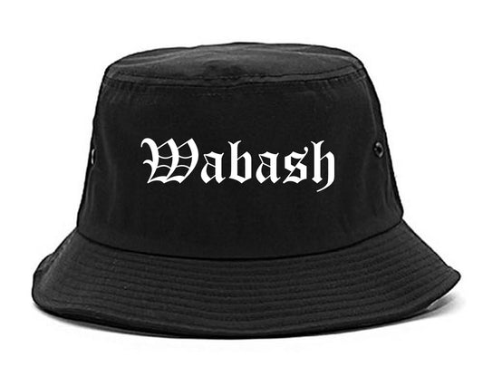 Wabash Indiana IN Old English Mens Bucket Hat Black