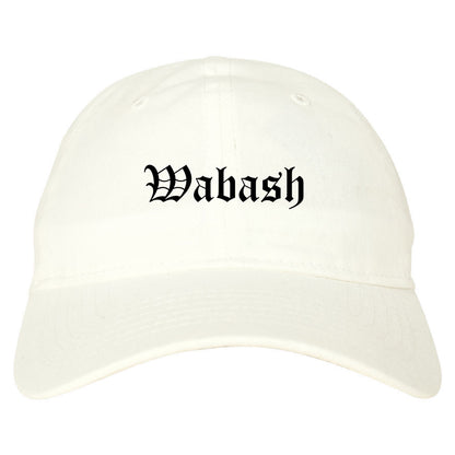 Wabash Indiana IN Old English Mens Dad Hat Baseball Cap White