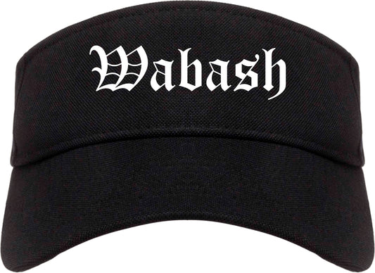Wabash Indiana IN Old English Mens Visor Cap Hat Black