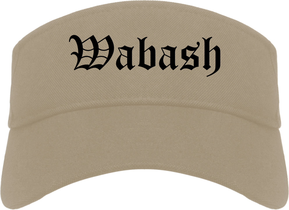Wabash Indiana IN Old English Mens Visor Cap Hat Khaki