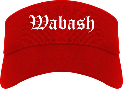 Wabash Indiana IN Old English Mens Visor Cap Hat Red