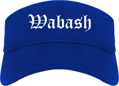 Wabash Indiana IN Old English Mens Visor Cap Hat Royal Blue