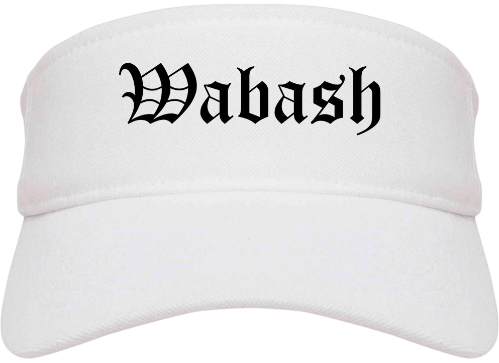 Wabash Indiana IN Old English Mens Visor Cap Hat White