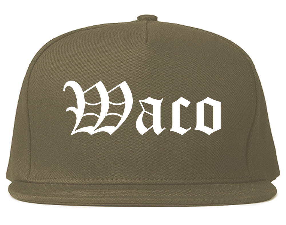 Waco Texas TX Old English Mens Snapback Hat Grey