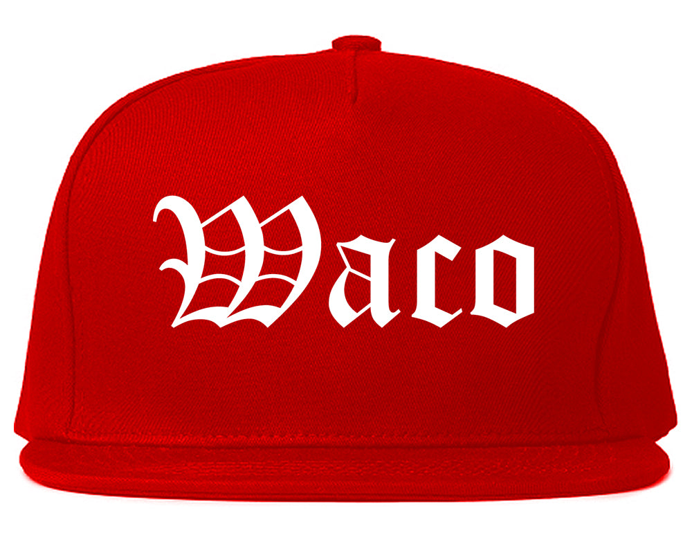 Waco Texas TX Old English Mens Snapback Hat Red