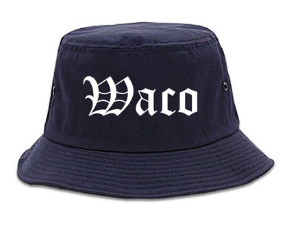 Waco Texas TX Old English Mens Bucket Hat Navy Blue