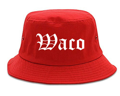Waco Texas TX Old English Mens Bucket Hat Red