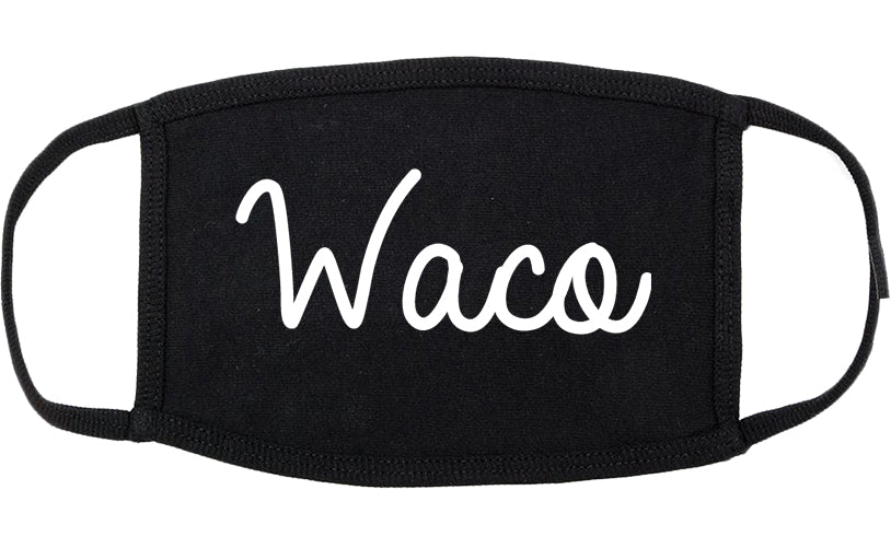 Waco Texas TX Script Cotton Face Mask Black