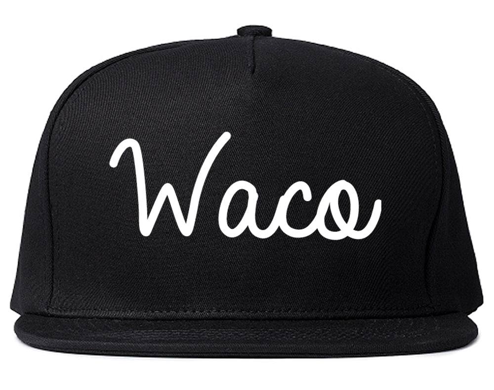 Waco Texas TX Script Mens Snapback Hat Black