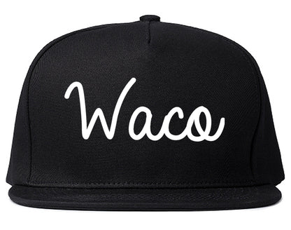 Waco Texas TX Script Mens Snapback Hat Black