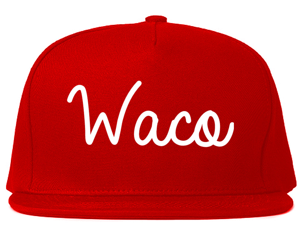 Waco Texas TX Script Mens Snapback Hat Red