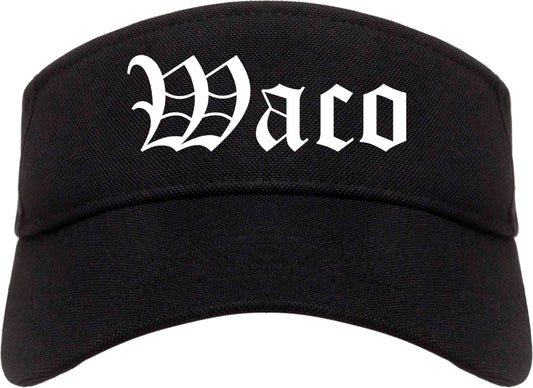 Waco Texas TX Old English Mens Visor Cap Hat Black