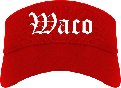 Waco Texas TX Old English Mens Visor Cap Hat Red