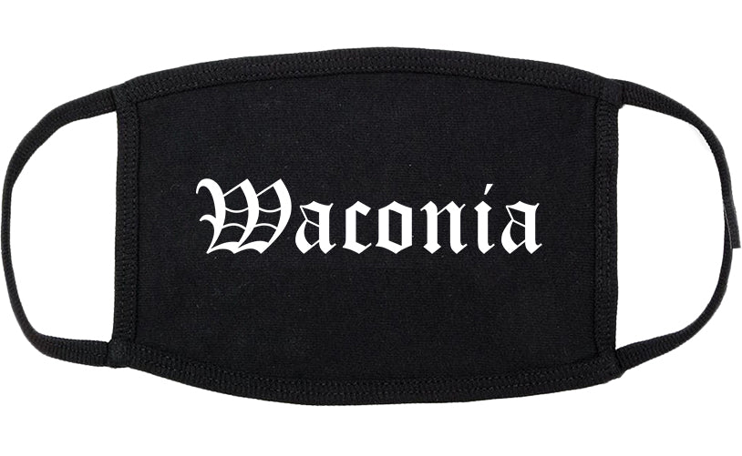 Waconia Minnesota MN Old English Cotton Face Mask Black