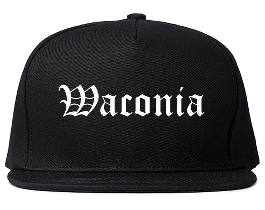 Waconia Minnesota MN Old English Mens Snapback Hat Black