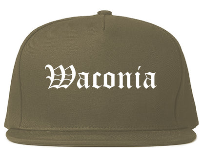 Waconia Minnesota MN Old English Mens Snapback Hat Grey