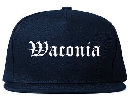 Waconia Minnesota MN Old English Mens Snapback Hat Navy Blue