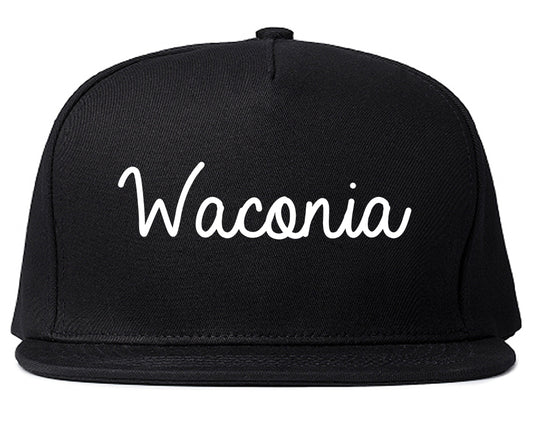 Waconia Minnesota MN Script Mens Snapback Hat Black