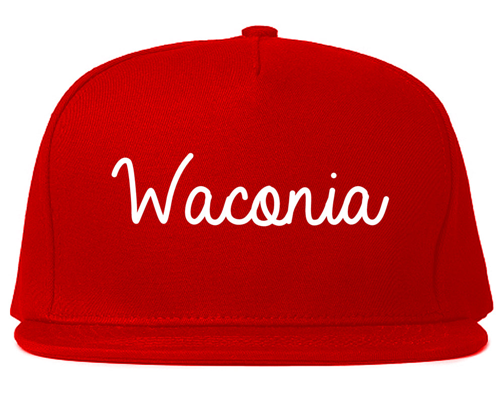 Waconia Minnesota MN Script Mens Snapback Hat Red