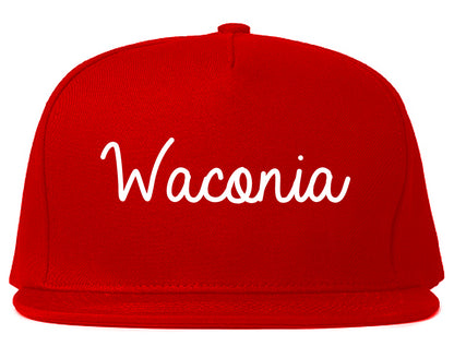 Waconia Minnesota MN Script Mens Snapback Hat Red