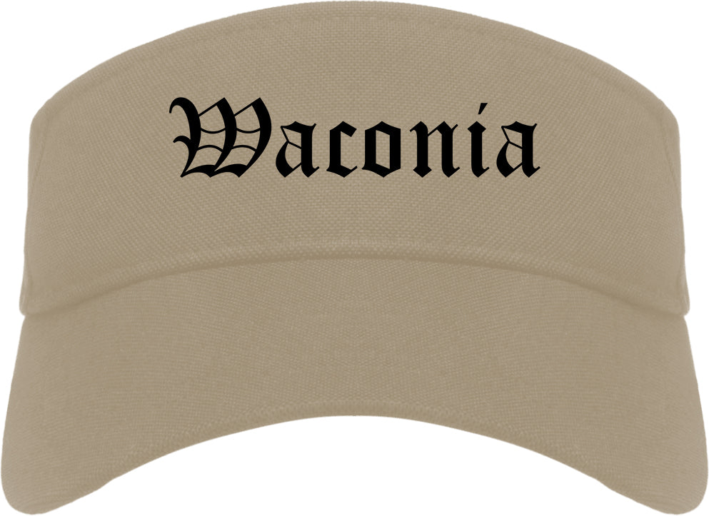 Waconia Minnesota MN Old English Mens Visor Cap Hat Khaki