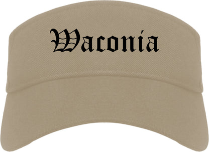 Waconia Minnesota MN Old English Mens Visor Cap Hat Khaki