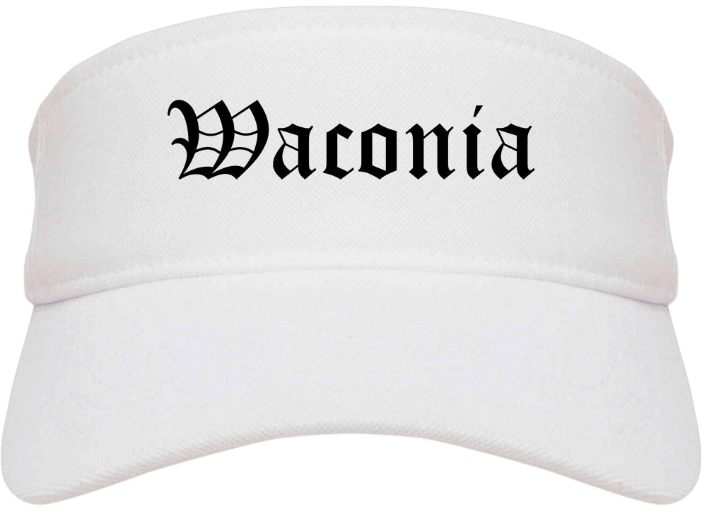 Waconia Minnesota MN Old English Mens Visor Cap Hat White
